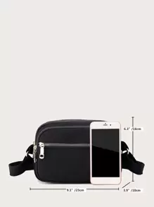 Zip Front Square Crossbody Purse for Women,Nylon Casual Lightweight Shoulder Bag for Men&Women Shopping Travel Appointment, Fashion Handbag Roomy Multiple Pockets Bag Ladies Satchel Tote Messenger Backpack