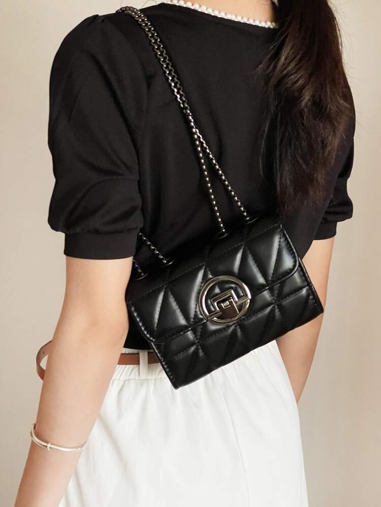 Waterproof,Lightweight,Business Casual Mini Quilted Pattern Chain Flap Square Bag For Teen Girls Women College Students,Rookies & White-collar Workers Perfect for Office,College,Work ,Business,Commute