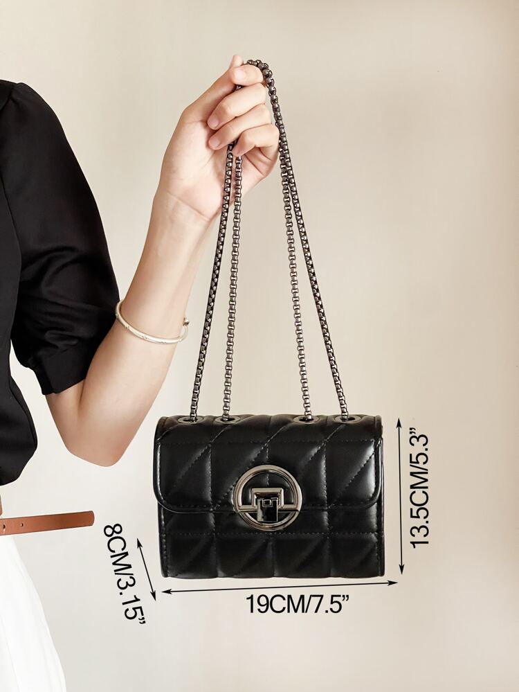 Waterproof,Lightweight,Business Casual Mini Quilted Pattern Chain Flap Square Bag For Teen Girls Women College Students,Rookies & White-collar Workers Perfect for Office,College,Work ,Business,Commute