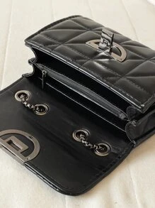 Fashion Chain Strap Women's Bag, Simple Embroidery Design, Atmosphere Shoulder Bag - Black - View 5