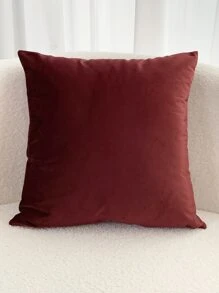 1 pieza de funda decorativa de cojín de terciopelo, adecuada para dormitorio, sala de estar y sofá - Burdeos - Ver 3