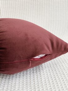 1 pieza de funda decorativa de cojín de terciopelo, adecuada para dormitorio, sala de estar y sofá - Burdeos - Ver 5