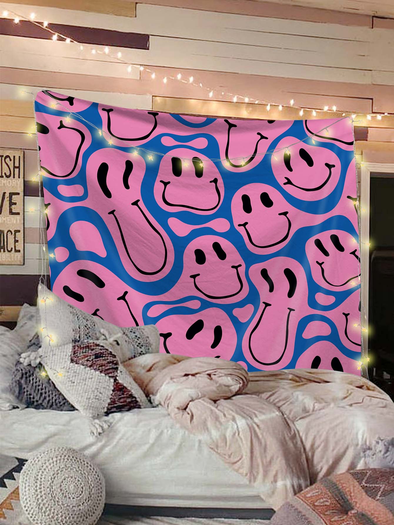 表情圖案掛毯 - 彩色 - 查看 1