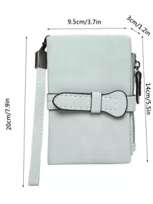 Minimalist Small Wallet With Wristlet Pocket Wallet Small ID Window Zipper Women Wallet PU Leather Portable Minimalist Fashion Modern Business Anniversary On Valentine Day For Birthday Gift Female Lady Girls Women Gift Business Casual For Women Wallet Purse Wallet - Mint Blue - View 11