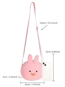 Girls Cartoon Design Crossbody Bag - Pink - View 3