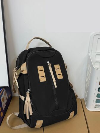 Men Patch Decor Casual Daypack Halloween Christmas Winter Christmas Gifts Bag For Men Travel Bag School Bag Backpack