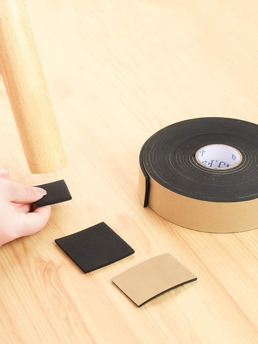 1卷素色自黏式家具墊 - 黑色 - 查看 1