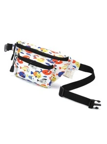 Kids Cartoon Graphic Bum Bag - Beige - View 3