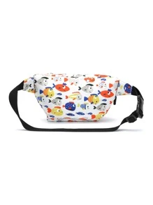 Kids Cartoon Graphic Bum Bag - Beige - View 2