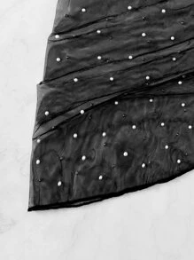 Swim Vcay Áo che Nữ Ngọc trai Thắt nút màu trơn - màu đen - Xem 5