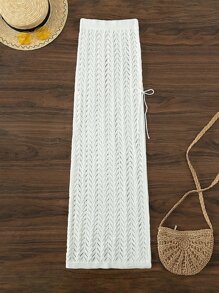 Hollow Out Cover Up Skirt - White - View 3