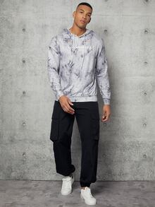 GENTILAND Hombres Pantalones cargo con bolsillo lateral con solapa con cadena - Negro - Ver 5