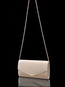 華麗、優雅、精美、安靜的豪華亮片,時尚、豪華和閃亮的香檳色手提包,帶摺疊式頂部和v字形遮蓋晚宴包,派對女孩、女人、新娘完美的派對、婚禮、舞會、晚宴/宴會 - 香檳色 - 查看 4