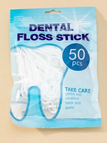 Deep Cleaning Dental Floss Pick, 50pcs Plastic Disposable Toothpick Stick Travel, Living Room Home Bedroom Bathroom House Decor, Travel Stuff, Wedding, Party, Birthday, Gifts For Men Mom Dad Friends, New Years, Accessories, Funny Gift - White - View 2