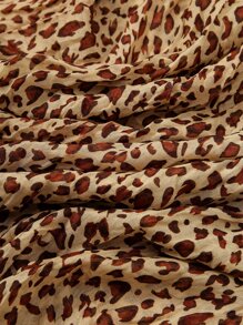 豹紋印花圍巾 - 彩色 - 查看 2