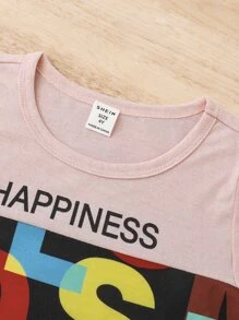 Toddler Girls Letter Graphic Tee & Trousers - Multicolor - View 5