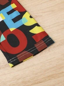 Toddler Girls Letter Graphic Tee & Trousers - Multicolor - View 7