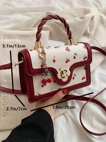 Túi vuông hình anh đào mini nhẹ, giản dị dành cho doanh nhân dành cho nữ tuổi teen Sinh viên đại học, tân binh và nhân viên văn phòng Hoàn hảo cho văn phòng, trường đại học, công việc, kinh doanh, đi làm, ngoài trời, du lịch, đi chơi - Đỏ - Xem 4