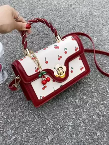 Túi vuông hình anh đào mini nhẹ, giản dị dành cho doanh nhân dành cho nữ tuổi teen Sinh viên đại học, tân binh và nhân viên văn phòng Hoàn hảo cho văn phòng, trường đại học, công việc, kinh doanh, đi làm, ngoài trời, du lịch, đi chơi - Đỏ - Xem 5