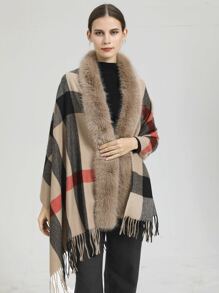 1 chiếc khăn choàng họa tiết kẻ sọc - Nhiều màu - Xem 4