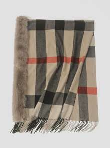 1 chiếc khăn choàng họa tiết kẻ sọc - Nhiều màu - Xem 5