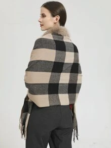 1 chiếc khăn choàng họa tiết kẻ sọc - Nhiều màu - Xem 7