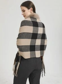 1 chiếc khăn choàng họa tiết kẻ sọc - Nhiều màu - Xem 8