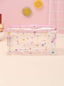1pc Polka Dot Clear Makeup Bag Storage Makeup Organizer Makeup Case - Multicolor - View 1