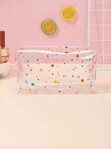 1pc Polka Dot Clear Makeup Bag Storage Makeup Organizer Makeup Case - Multicolor - View 2
