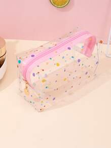 1pc Polka Dot Clear Makeup Bag Storage Makeup Organizer Makeup Case - Multicolor - View 4