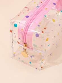 1pc Polka Dot Clear Makeup Bag Storage Makeup Organizer Makeup Case - Multicolor - View 5