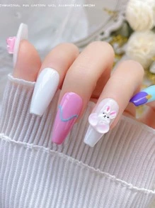 20 miếng trang trí móng tay họa tiết hoạt hình 3D màu hỗn hợp - Nhiều màu - Xem 2