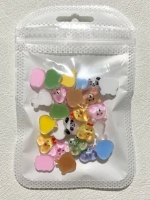 20 miếng trang trí móng tay họa tiết hoạt hình 3D màu hỗn hợp - Nhiều màu - Xem 3