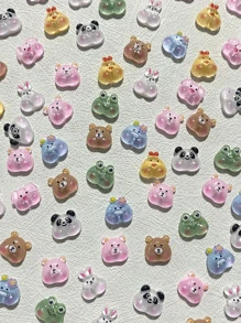 20 miếng trang trí móng tay họa tiết hoạt hình 3D màu hỗn hợp - Nhiều màu - Xem 4