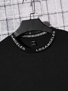 Manfinity VCAY Men Letter Graphic Tee - Black - View 3