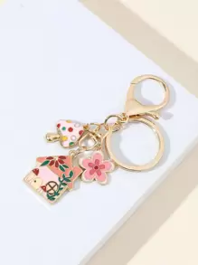 1 件金属卡通房子和蘑菇挂件钥匙扣汽车配件包挂件学院风可爱哥特风 Y2K