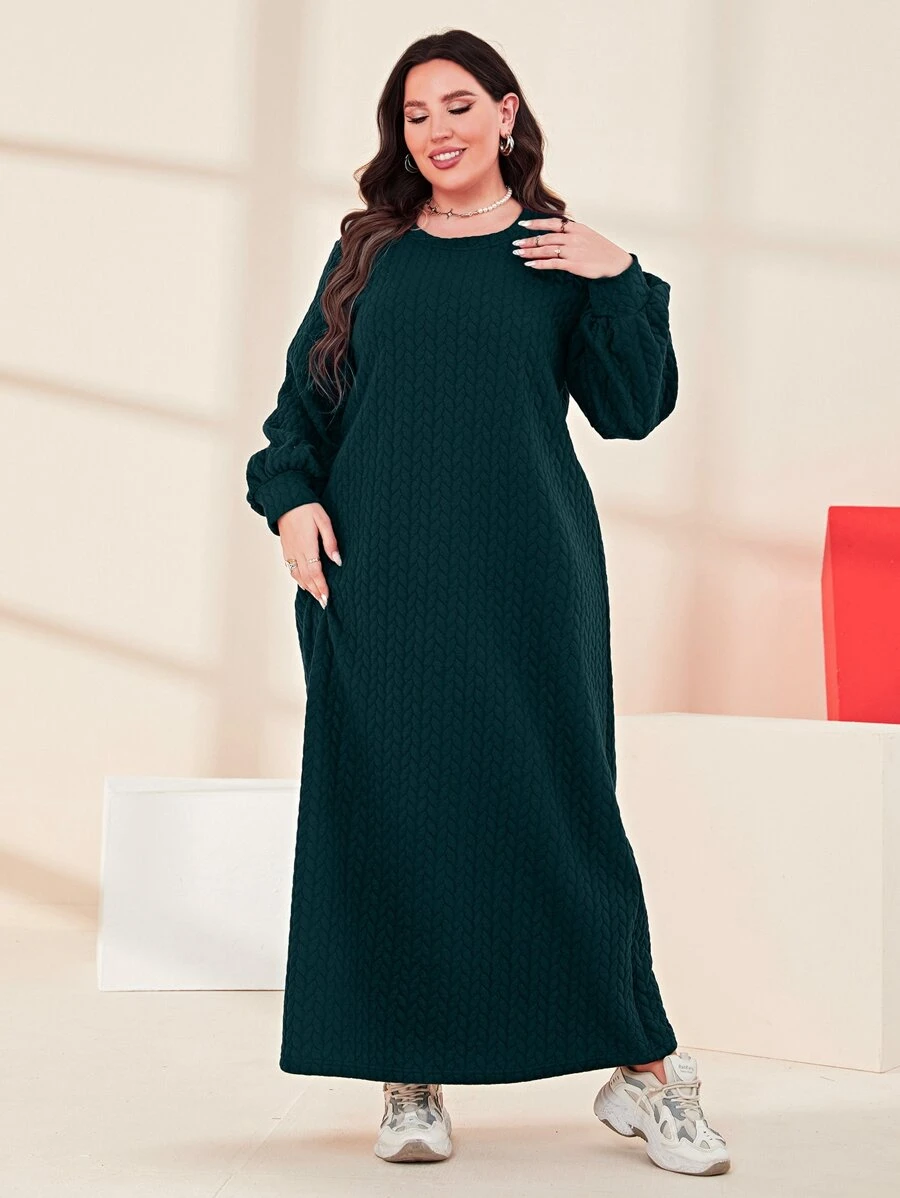 Mulvari Váy nỉ tay Bishop Plus Solid - Màu xanh lá cây đậm - Xem 1