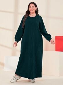 Mulvari Váy nỉ tay Bishop Plus Solid - Màu xanh lá cây đậm - Xem 3