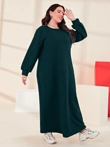 Mulvari Váy nỉ tay Bishop Plus Solid - Màu xanh lá cây đậm - Xem 4