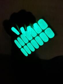 1 hoja Pegatina de arte de uña luminoso & 1 pieza lima de uñas - Gris - Ver 1