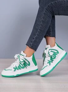 Two Tone Lace-up Front Skate Shoes - Multicolor - View 2