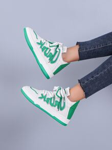 Two Tone Lace-up Front Skate Shoes - Multicolor - View 3