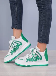 Two Tone Lace-up Front Skate Shoes - Multicolor - View 4