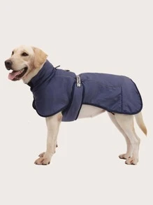 1 PC Contrast Letter Chi tiết Pet Coat - Màu xanh hải quân - Xem 2