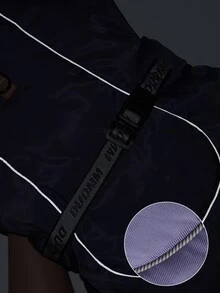 1 PC Contrast Letter Chi tiết Pet Coat - Màu xanh hải quân - Xem 4