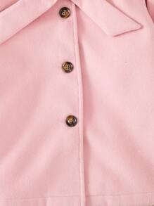 Toddler Girls Bow Front Single Breasted Overcoat - Baby Pink - View 3