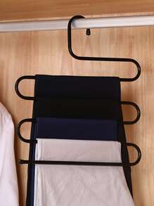 1pc S-Shaped Multifunction Pants Hanger - Black - View 3