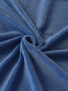 Plain Color Ruffle Trim Bed Skirt - Navy Blue - View 3