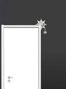 1入組蜘蛛網圖案開關插座牆貼 - 銀色 - 查看 3