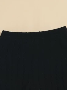 嬰兒3入組條紋針織木耳邊緊身打底褲